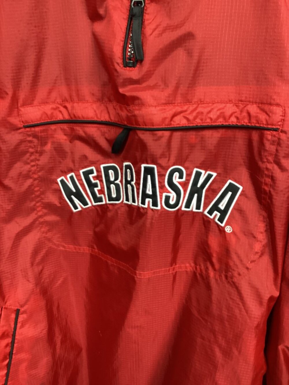 Vintage Nebraska Huskers Pullover Jacket Red Windbreaker Hoodie XL - Picture 2 of 11